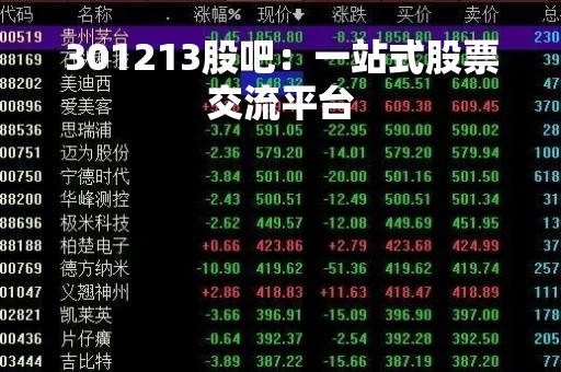 301213股吧：一站式股票交流平台