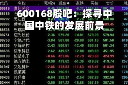 600168股吧：探寻中国中铁的发展前景