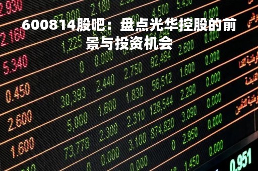 600814股吧：盘点光华控股的前景与投资机会