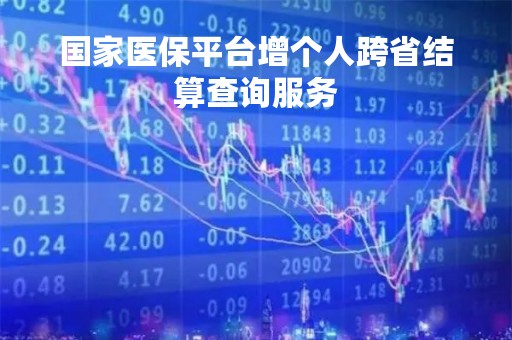 国家医保平台增个人跨省结算查询服务