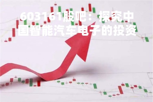 603161股吧：探究中国智能汽车电子的投资价值