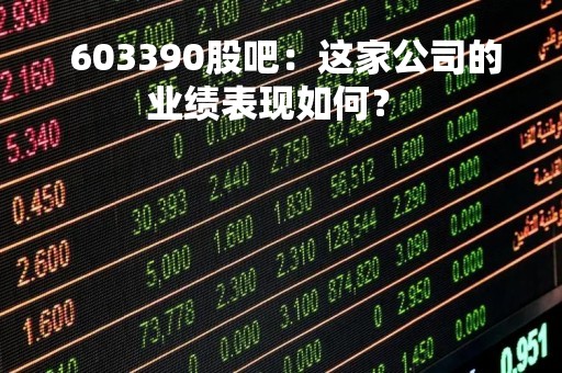  603390股吧：这家公司的业绩表现如何？ 