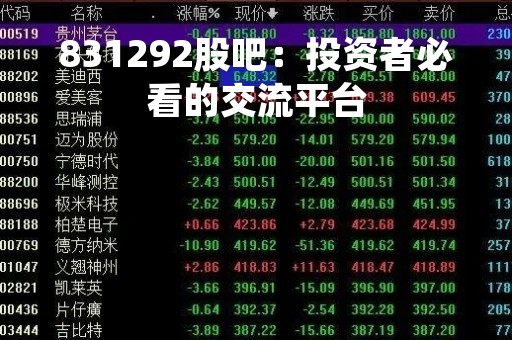 831292股吧：投资者必看的交流平台