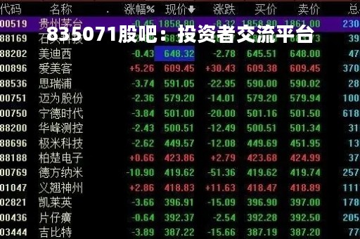 835071股吧：投资者交流平台