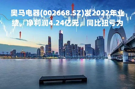 奥马电器(002668.SZ)发2022年业绩，净利润4.24亿元，同比扭亏为盈