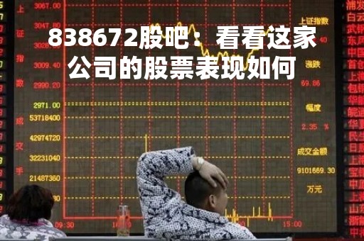 838672股吧：看看这家公司的股票表现如何
