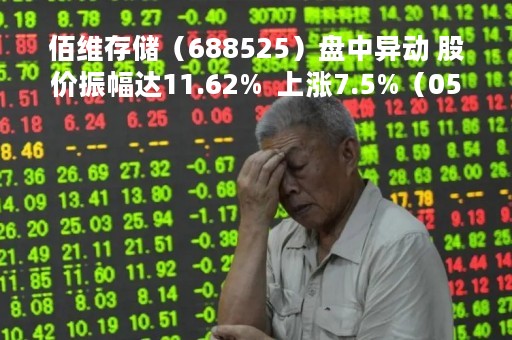 佰维存储（688525）盘中异动 股价振幅达11.62%  上涨7.5%（05-16）