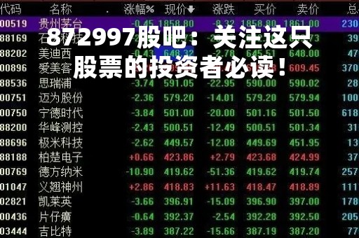 872997股吧：关注这只股票的投资者必读！