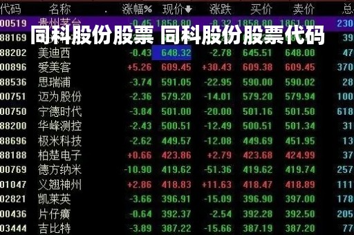 同科股份股票 同科股份股票代码