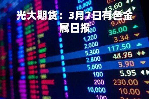光大期货：3月7日有色金属日报