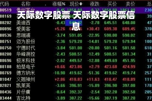 天际数字股票 天际数字股票信息