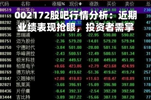 002172股吧行情分析：近期业绩表现抢眼，投资者需掌握的重点