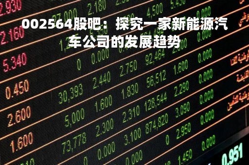 002564股吧：探究一家新能源汽车公司的发展趋势