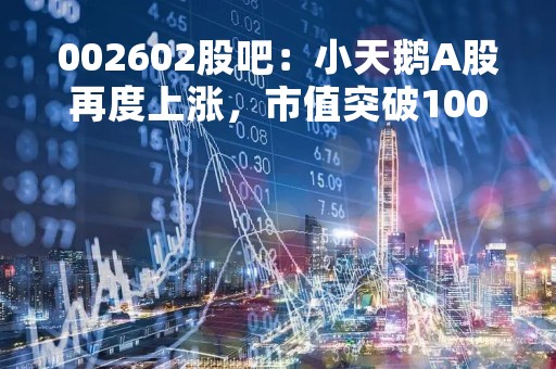 002602股吧：小天鹅A股再度上涨，市值突破1000亿元