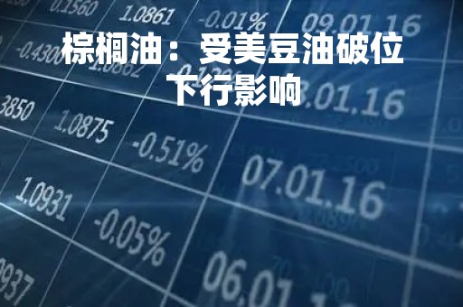 棕榈油：受美豆油破位下行影响