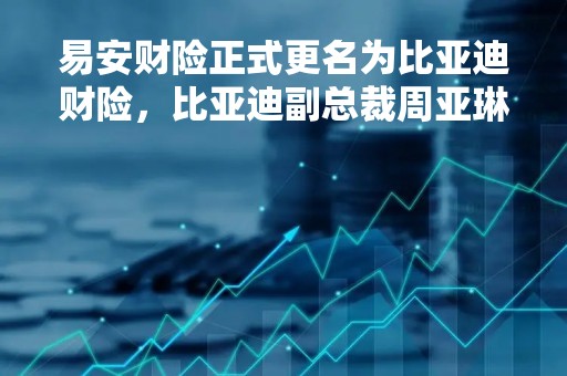 易安财险正式更名为比亚迪财险，比亚迪副总裁周亚琳任董事长