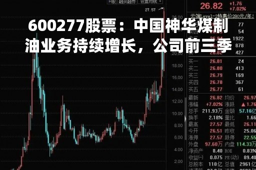 600277股票：中国神华煤制油业务持续增长，公司前三季度净利润同比增长36.41%