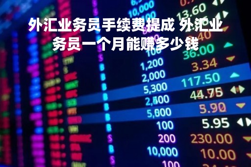 外汇业务员手续费提成 外汇业务员一个月能赚多少钱