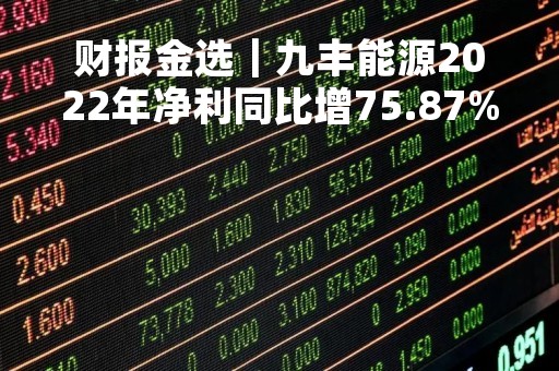财报金选｜九丰能源2022年净利同比增75.87%，LNG销售量价齐升！正积极探索氢能业务