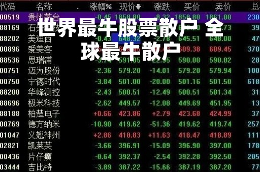世界最牛股票散户 全球最牛散户