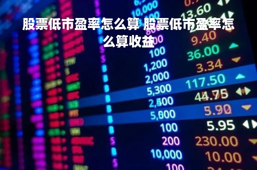 股票低市盈率怎么算 股票低市盈率怎么算收益