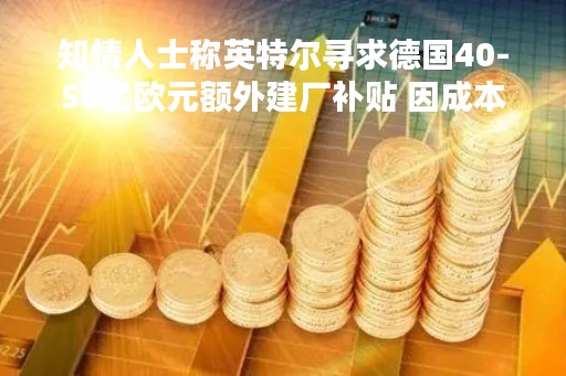 知情人士称英特尔寻求德国40-50亿欧元额外建厂补贴 因成本增加