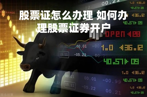 股票证怎么办理 如何办理股票证券开户