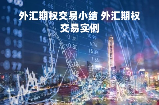 外汇期权交易小结 外汇期权交易实例