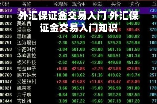 外汇保证金交易入门 外汇保证金交易入门知识