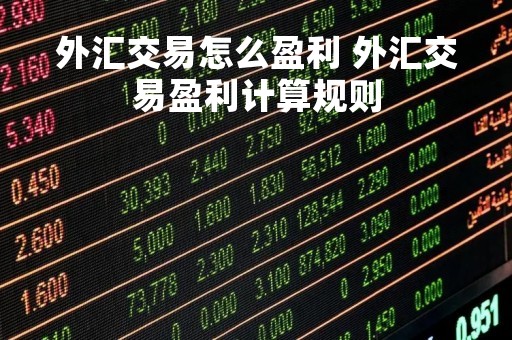 外汇交易怎么盈利 外汇交易盈利计算规则