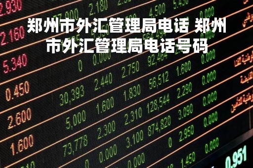 郑州市外汇管理局电话 郑州市外汇管理局电话号码