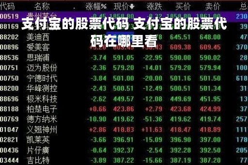 支付宝的股票代码 支付宝的股票代码在哪里看