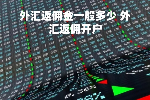 外汇返佣金一般多少 外汇返佣开户