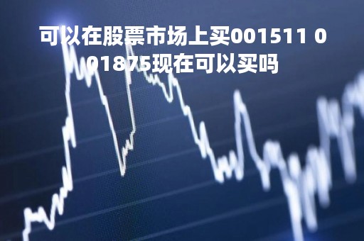 可以在股票市场上买001511 001875现在可以买吗