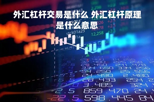 外汇杠杆交易是什么 外汇杠杆原理是什么意思