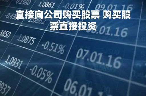 直接向公司购买股票 购买股票直接投资