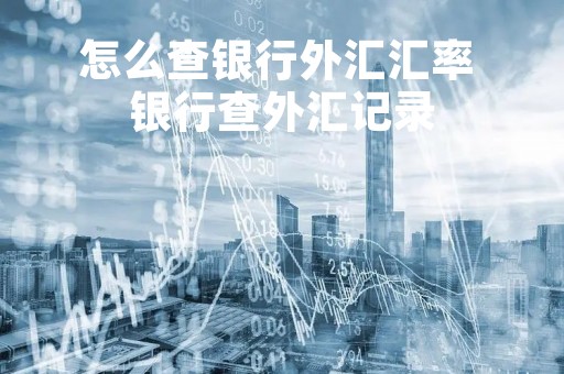 怎么查银行外汇汇率 银行查外汇记录