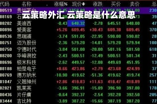 云策略外汇 云策略是什么意思