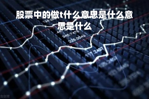 股票中的做t什么意思是什么意思是什么