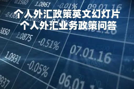 个人外汇政策英文幻灯片 个人外汇业务政策问答