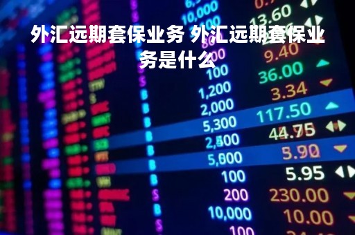 外汇远期套保业务 外汇远期套保业务是什么