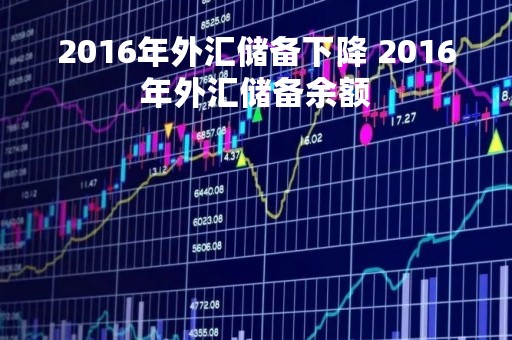 2016年外汇储备下降 2016年外汇储备余额