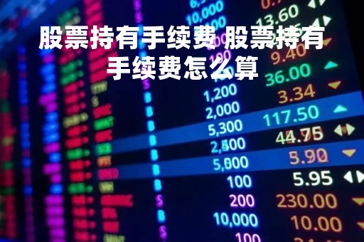 股票持有手续费 股票持有手续费怎么算