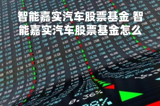 智能嘉实汽车股票基金 智能嘉实汽车股票基金怎么样