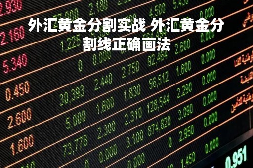 外汇黄金分割实战 外汇黄金分割线正确画法