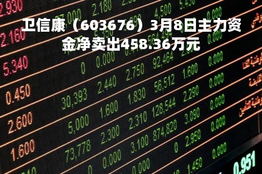 卫信康（603676）3月8日主力资金净卖出458.36万元