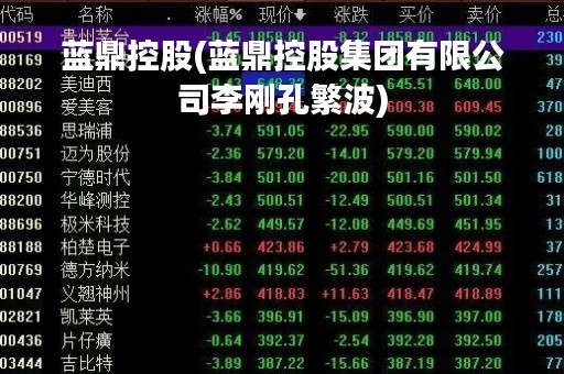 蓝鼎控股(蓝鼎控股集团有限公司李刚孔繁波)