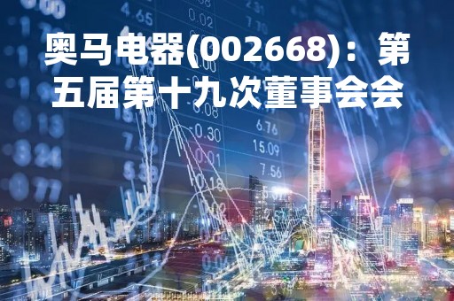 奥马电器(002668)：第五届第十九次董事会会议决议，审议14项议案获通过