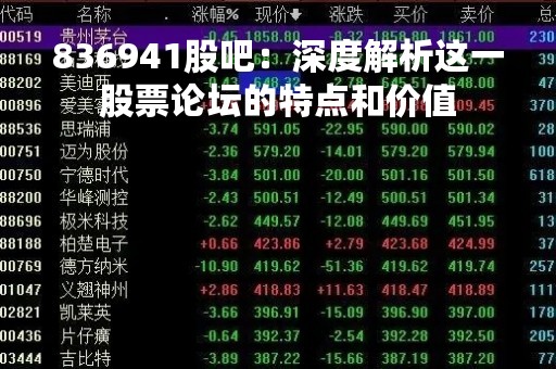 836941股吧：深度解析这一股票论坛的特点和价值