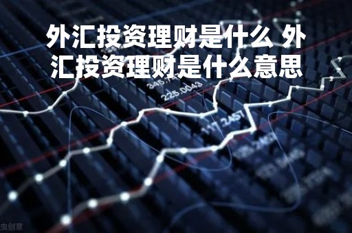 外汇投资理财是什么 外汇投资理财是什么意思